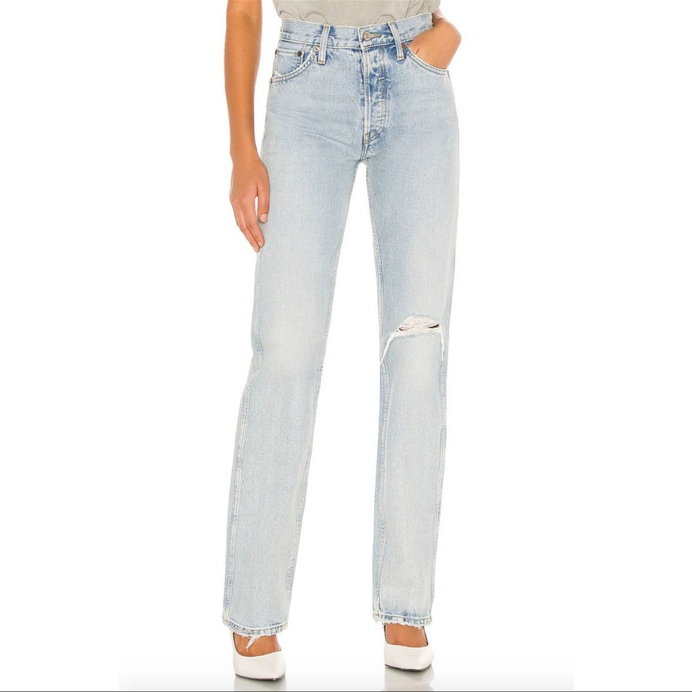 RE/DONE Originals 90s High Rise Loose Jeans (Light Worn 7) Sz 28